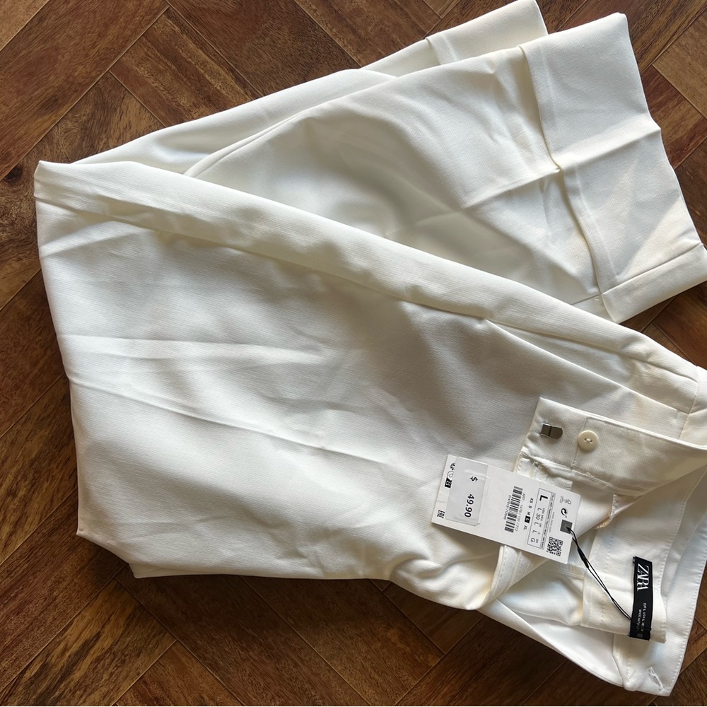 Zara Turned Up Cuff Straight Leg Pants